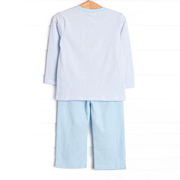 True Love T-Rex Applique Pant Set, Blue