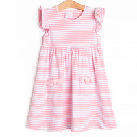 Everly Dress, Light Pink Stripe
