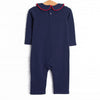 Heartfelt Note Applique Romper, Navy