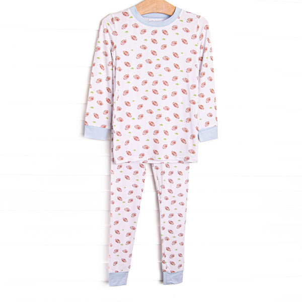 Touchdown Time Bamboo Pajama Set, Blue
