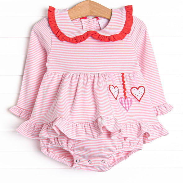 Get-together Galentine Applique Skirted Bubble, Pink