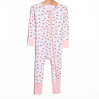 Touchdown Time Bamboo Zippy Pajama, Pink