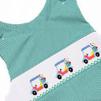 Gone Golfin' Smocked Bubble, Green Gingham