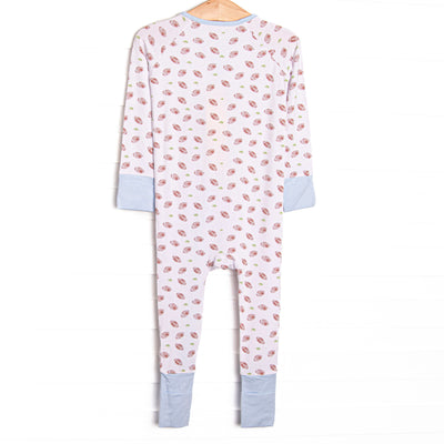 Touchdown Time Bamboo Zippy Pajama, Blue
