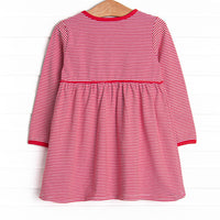 Heart Strings Applique Pocket Dress, Red