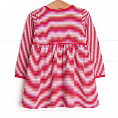 Heart Strings Applique Pocket Dress, Red