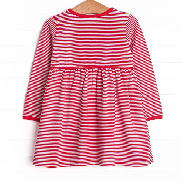 Heart Strings Applique Pocket Dress, Red