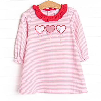 Lollipop Love Applique Dress, Pink