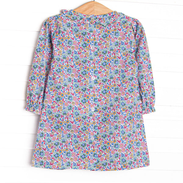 Blossoming Bows Applique Dress, Purple