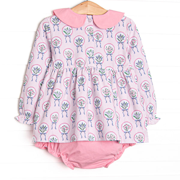 Fancy Florals Diaper Set, Pink