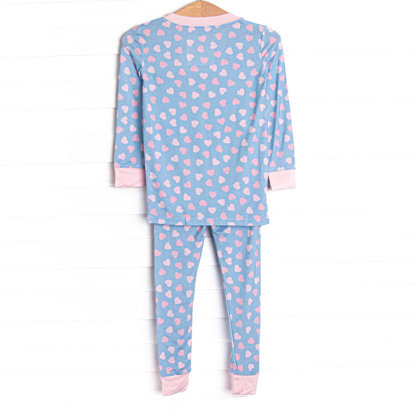 Valentine Blues Bamboo Pajama Set, Blue