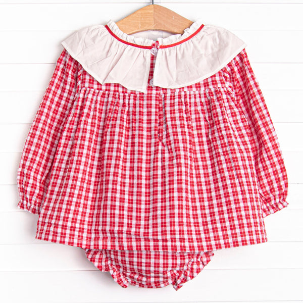 Seasons in Scarlet Diaper Set, Red Plaid