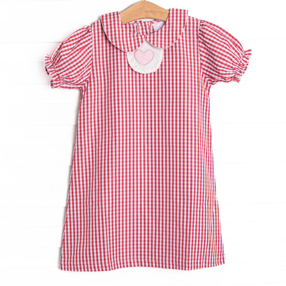 Forget Me Not Embroidered Dress, Red