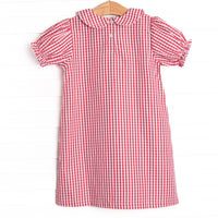 Forget Me Not Embroidered Dress, Red