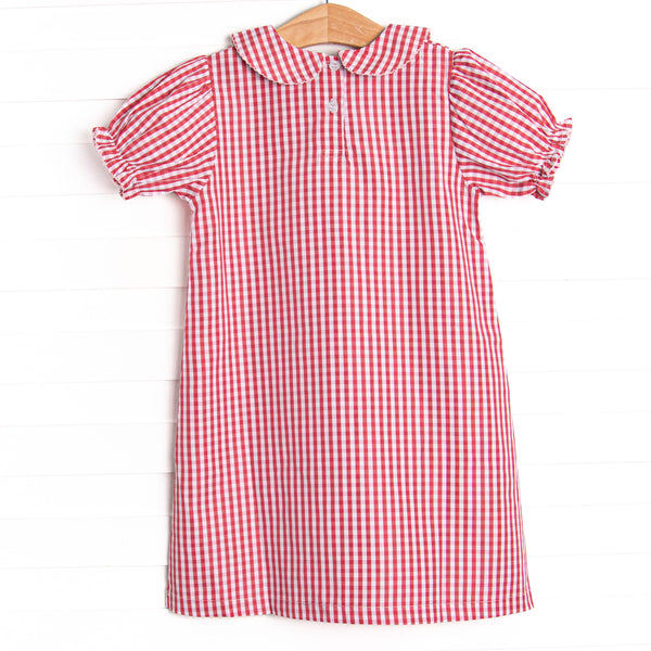Forget Me Not Embroidered Dress, Red