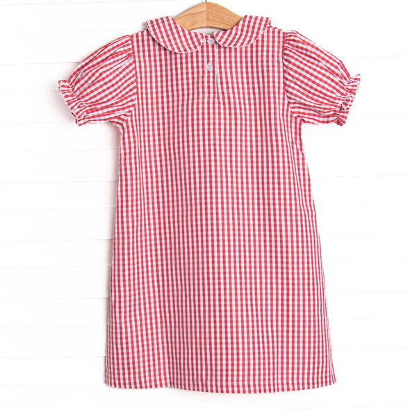 Forget Me Not Embroidered Dress, Red