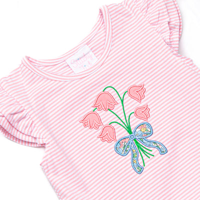 Perk Up Petals Applique Diaper Set, Pink