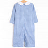 Tractor Tag Along Applique Romper, Blue
