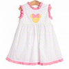 Polka Dot Park Day Applique Dress, Pink