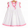 Polka Dot Park Day Applique Dress, Pink