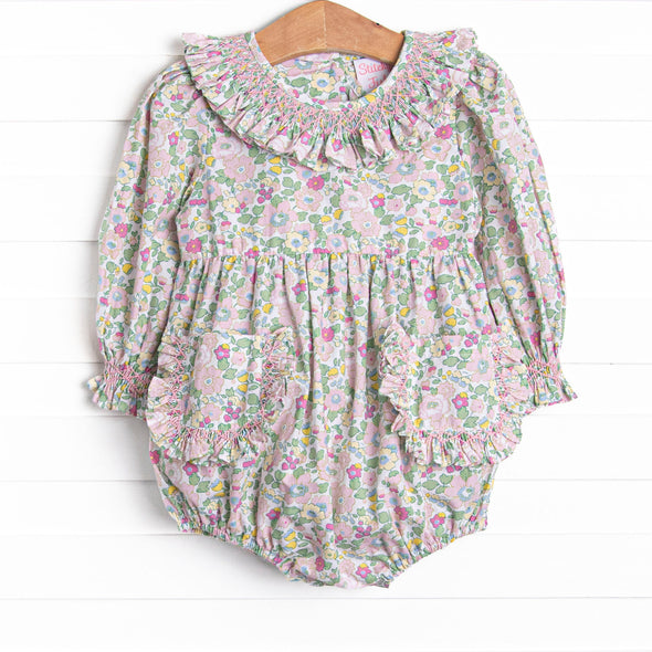 Primrose Petals Smocked Bubble, Pink