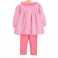 Amelia Legging Set, Medium Pink Stripe
