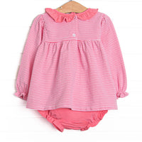 Amelia Diaper Set, Medium Pink Stripe
