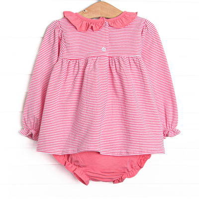Amelia Diaper Set, Medium Pink Stripe