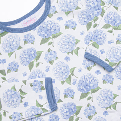 Hydrangea Blooms Sweatshirt Dress, Blue