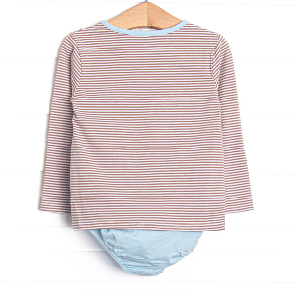 Noah Diaper Set, Light Blue and Brown Stripe