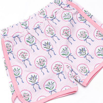 Fancy Florals Short Set, Pink