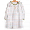 Pup in Plaid Embroidered Dress, Green