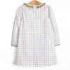 Pup in Plaid Embroidered Dress, Green