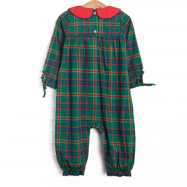 Tartan Traditions Collared Romper, Green