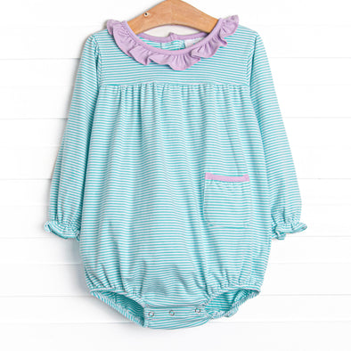 Amelia Pocket Bubble, Mint Stripe