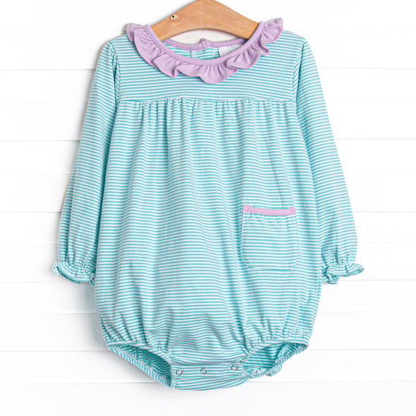Amelia Pocket Bubble, Mint Stripe