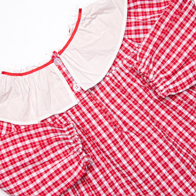 Seasons in Scarlet Diaper Set, Red Plaid