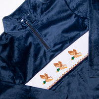 Morning Migration Smocked Fleece Pullover, Navy