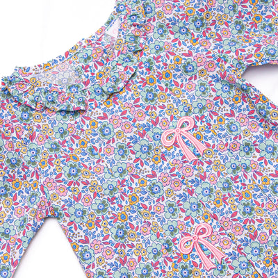 Blossoming Bows Applique Dress, Purple