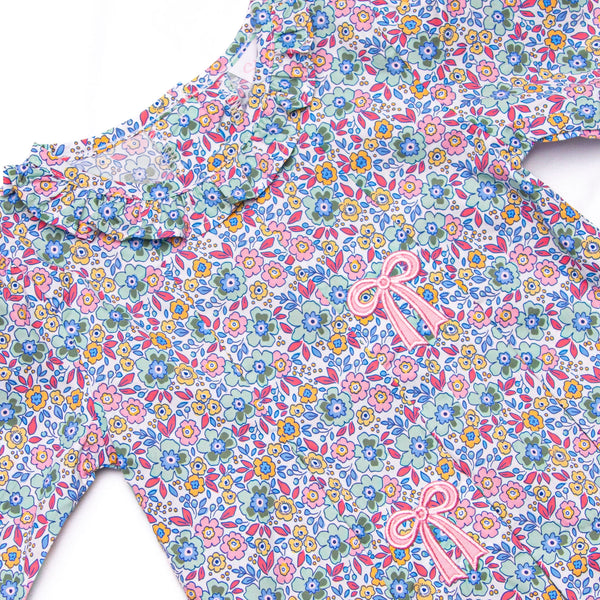 Blossoming Bows Applique Dress, Purple