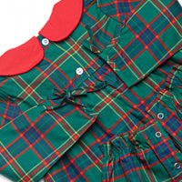 Tartan Traditions Collared Romper, Green