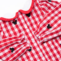 Oh Toodles Embroidered Legging Set, Red Check