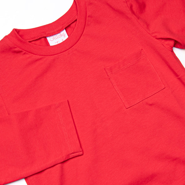 Oh Toodles Embroidered Pant Set, Red Check