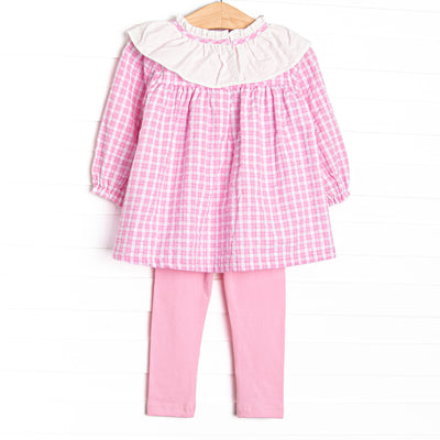 Winslet Windowpane Legging Set, Pink