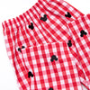 Oh Toodles Embroidered Pant Set, Red Check