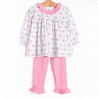 Tee Time Ruffle Legging Set, Pink