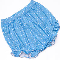 Denim Dot Daisies Diaper Set, Blue