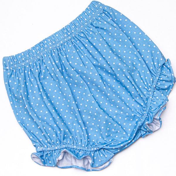 Denim Dot Daisies Diaper Set, Blue
