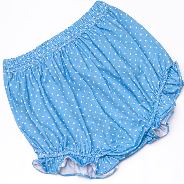 Denim Dot Daisies Diaper Set, Blue