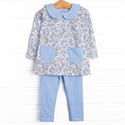 Blossom in Blue Legging Set, Blue